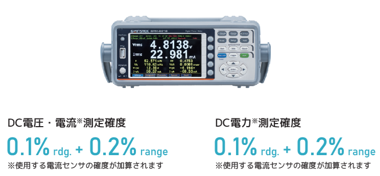 パワーメータによる積算電流/電力の高精度測定